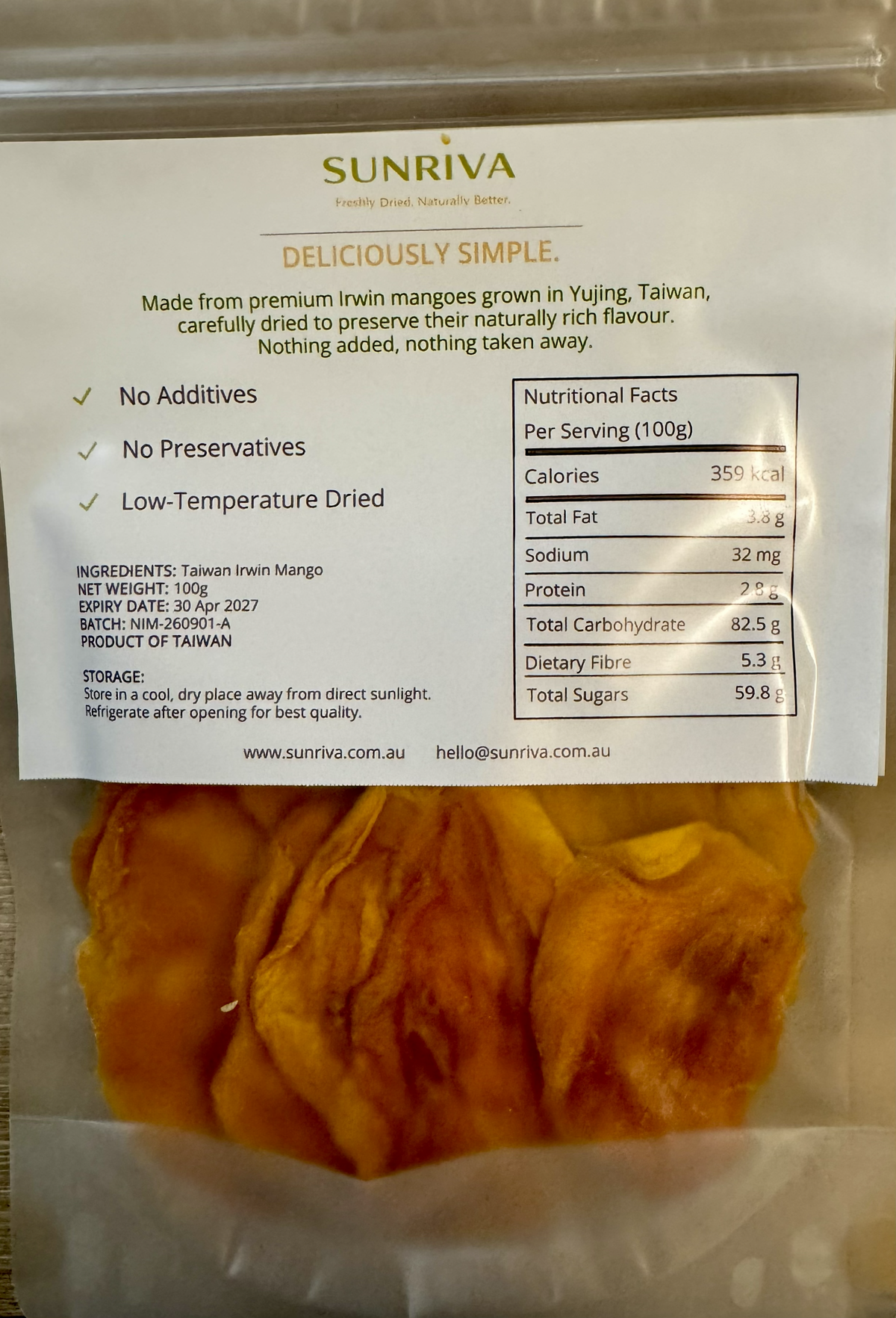 No Added Sugar Dried Mango
